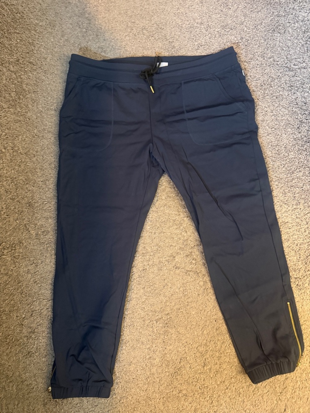 ZYIA Navy Peak Jogger Pants with Zip Accents